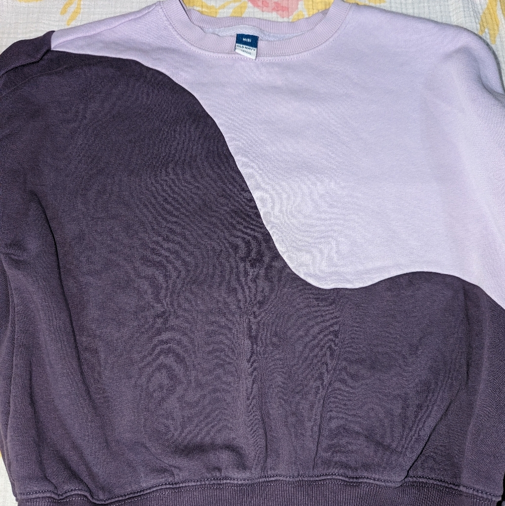 Girls Pullover Sweater, Two Tone Purple, Size 8